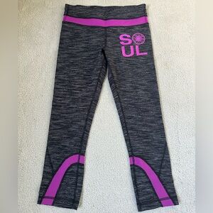 Lululemon Athletica SoulCycle Black and Gray Striped Leggings
